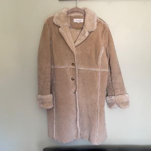 Jones New York Sherling Leather Coat